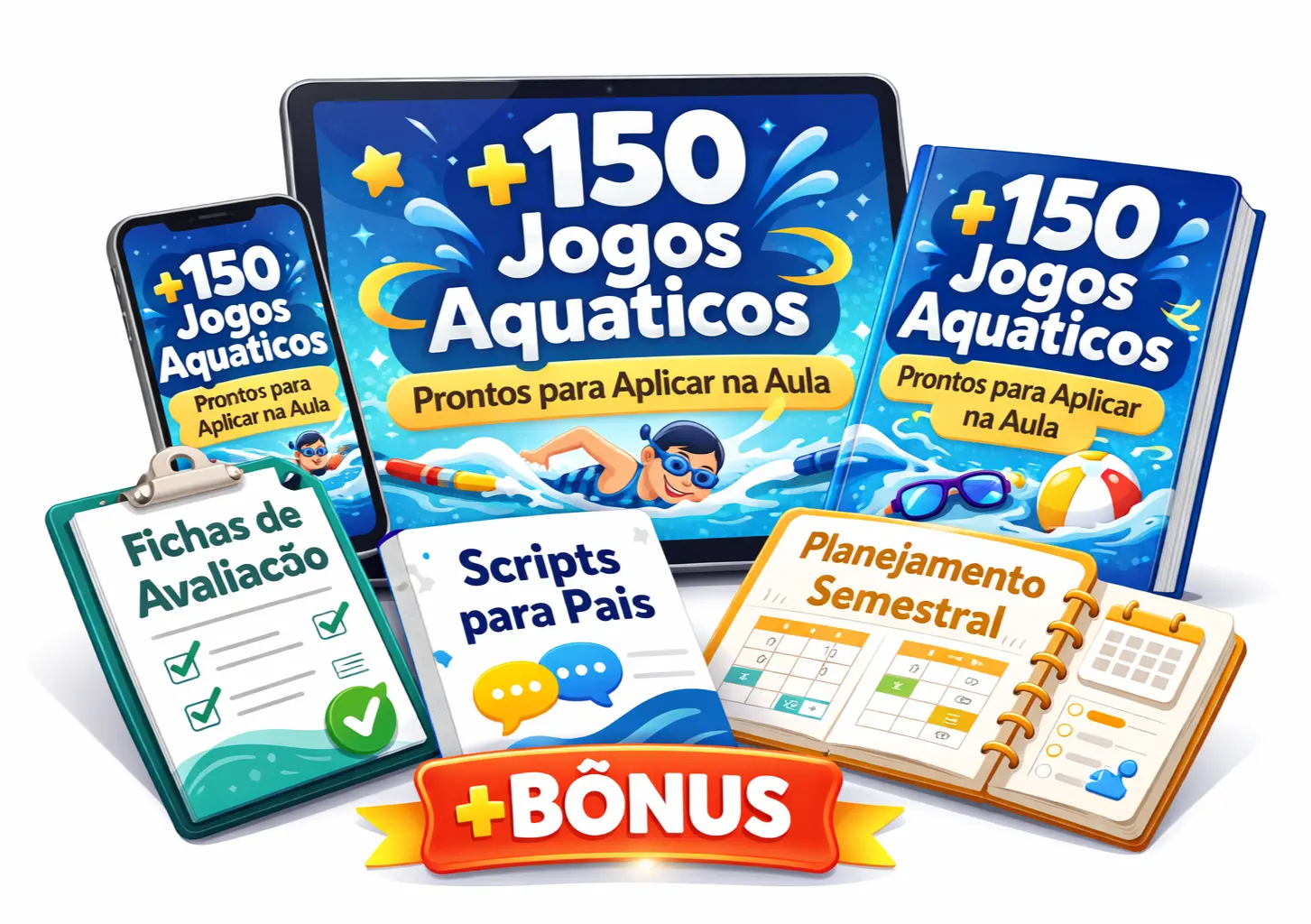 +150 Jogos Aquáticos — kit completo